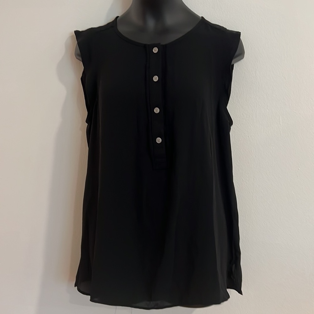 LOFT Petite Ruffle Sleeve Shell